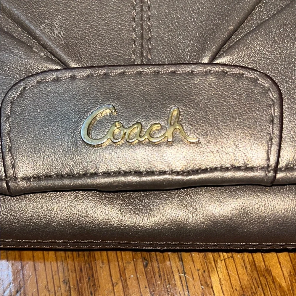 Coach Metallic Gold Leather Wallet